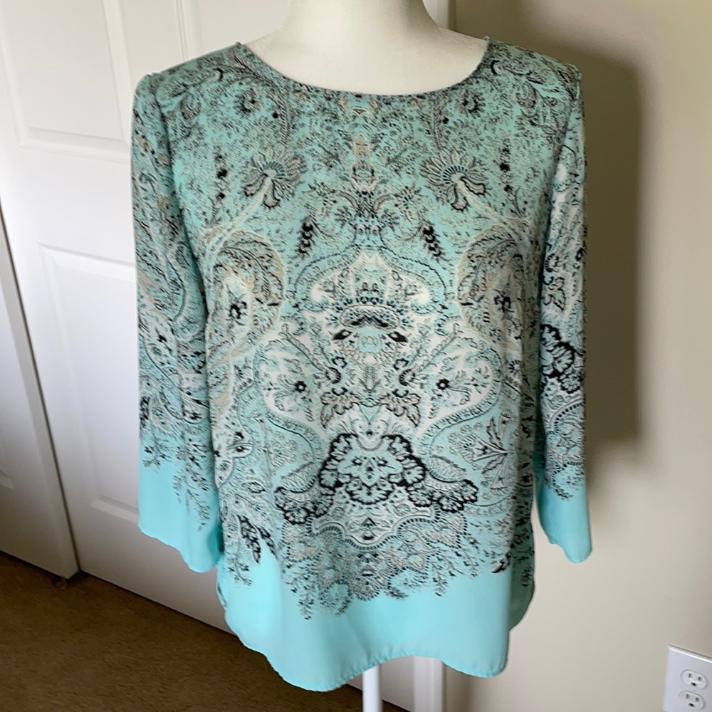 Light Blue-Green Boho Top